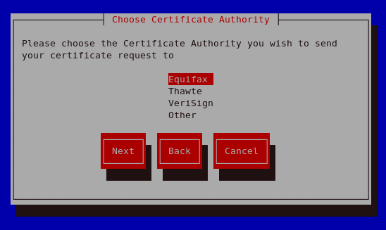 Choose Certificate Authority (CA)