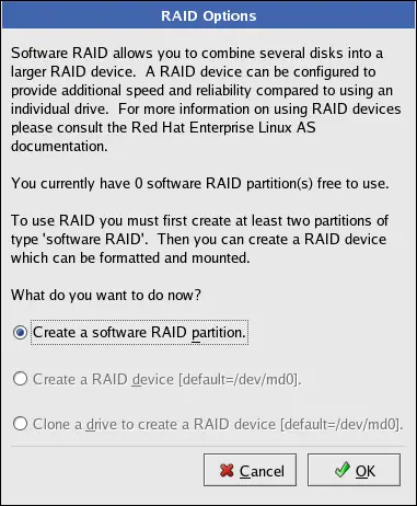 RAID Partition Options