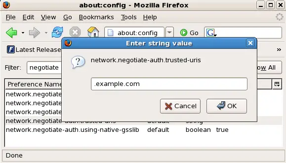Configuring Firefox for SSO with Kerberos