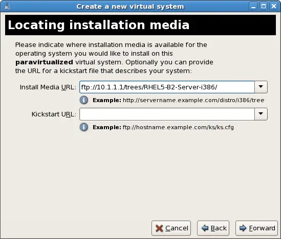Locating the installation media for para-virtualized guests