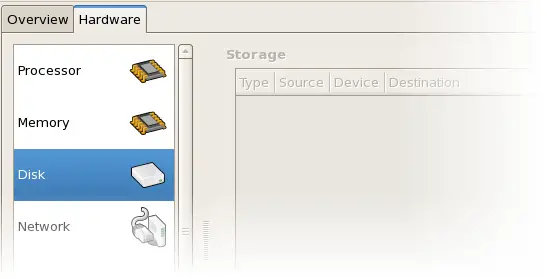 Displaying disk configuration