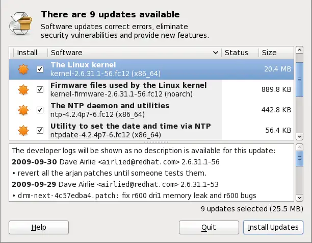 Installing updates with Software Update